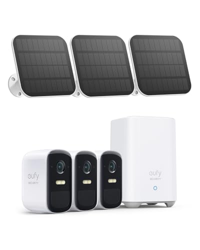 eufy Security, eufyCam 2C 3-Cam Kit, Security Camera Wireless Outdoor, Home Security System, HomeKit Compatibility, 1080p HD, IP67, Night Vision