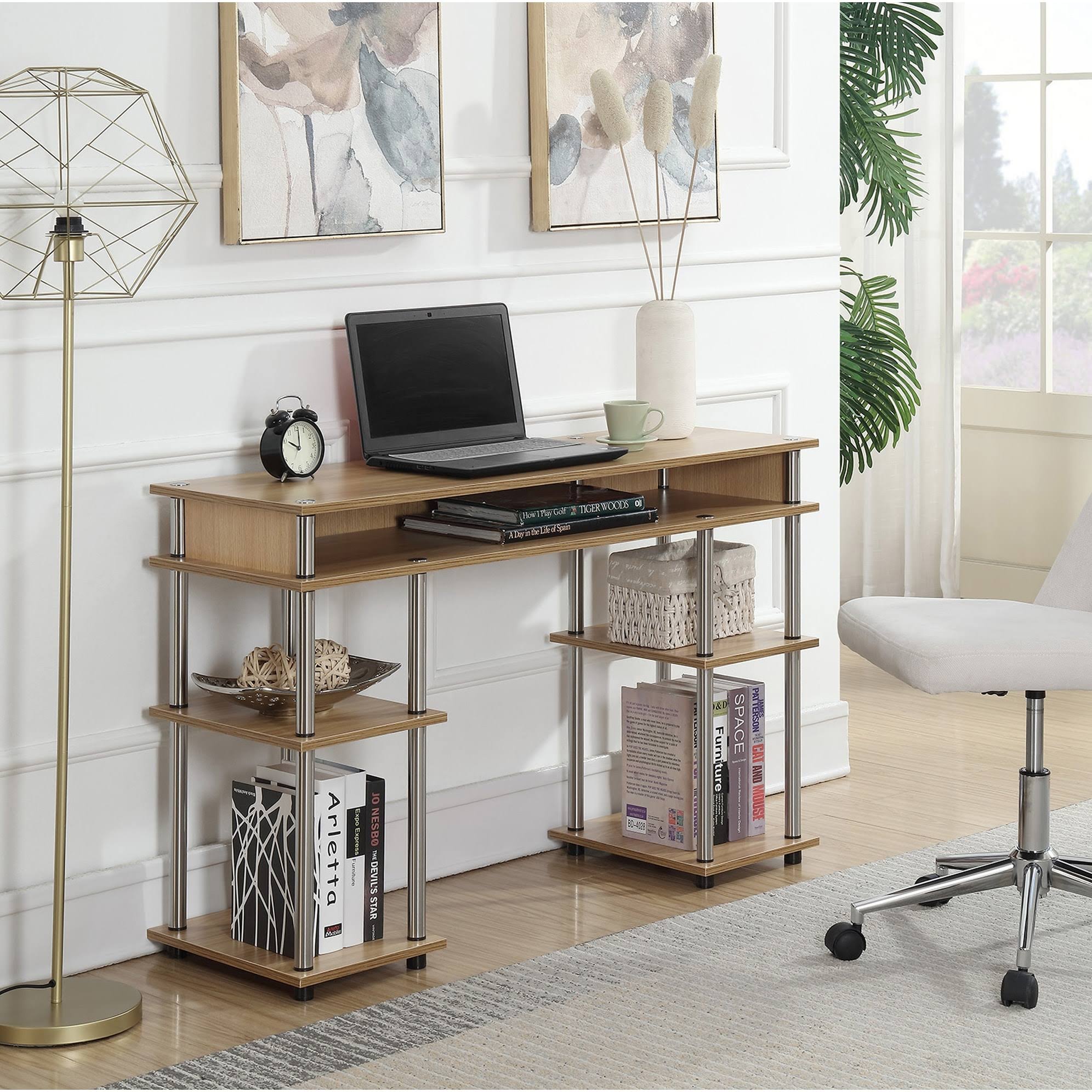 Porch u0026 den Japonica No Tools Student Desk - Ice White