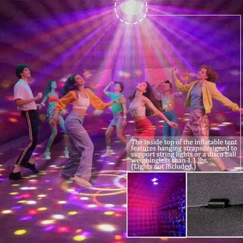 CZGBRO Large Inflatable Nightclub with Light, 20X16.5X12FT White Disco Cube Gazebo Event House Portable Inflatable Party Tent for Birthday, Wedding