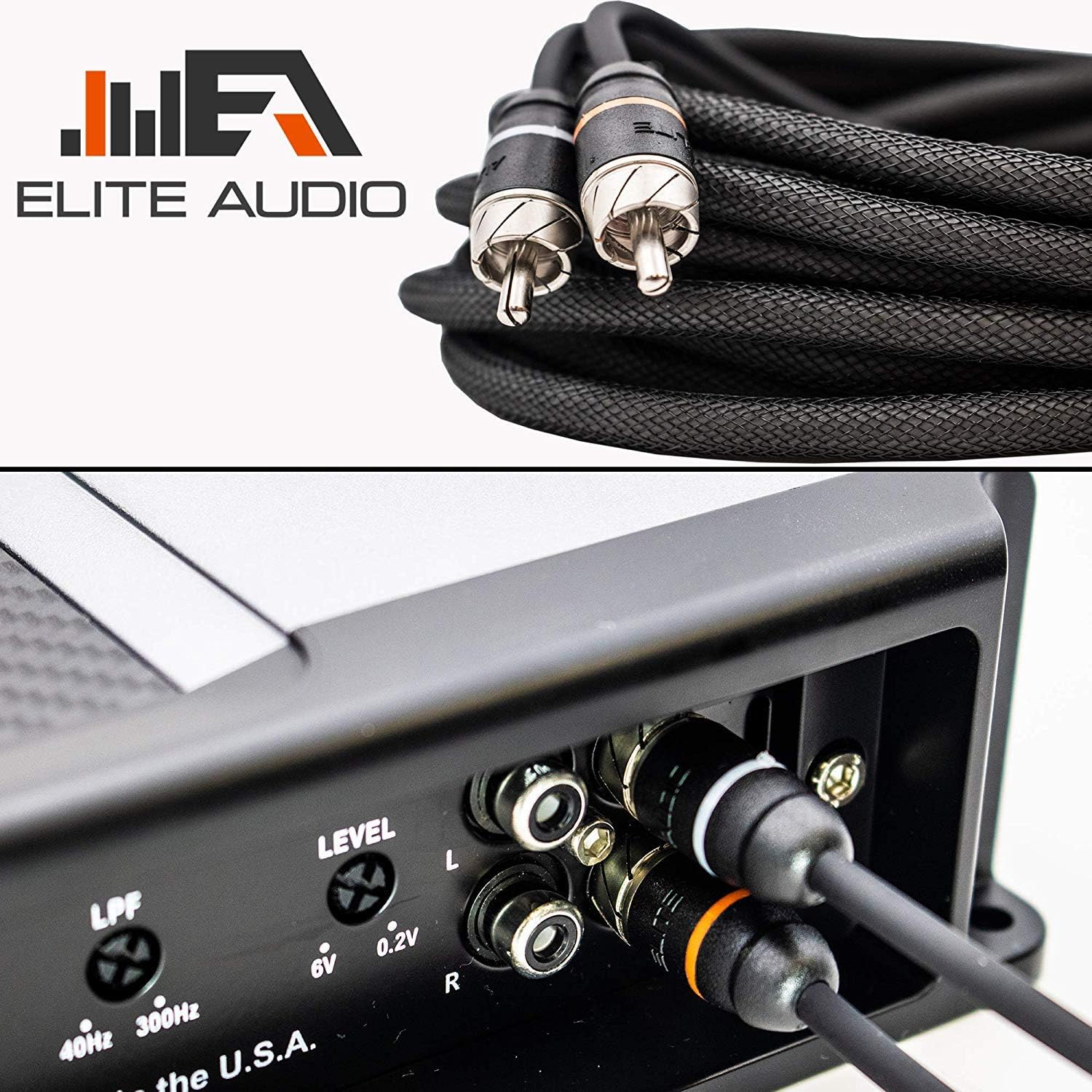 Elite Audio Premium Series 100% OFC Copper RCA Interconnects Stereo Cable, 2 Channel 1.5' Cord (2 x RCA Male to 2 x RCA Male Audio Cable