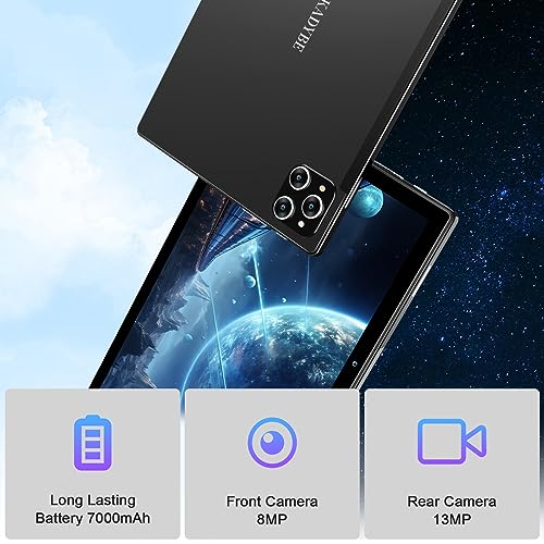 Tablet 10.1 Inch Android 13 Tablets 2025 Latest Android Tablets 128GB ROM+16GB RAM (8+8 Virtual), 2 in 1 Tablet with Keyboard