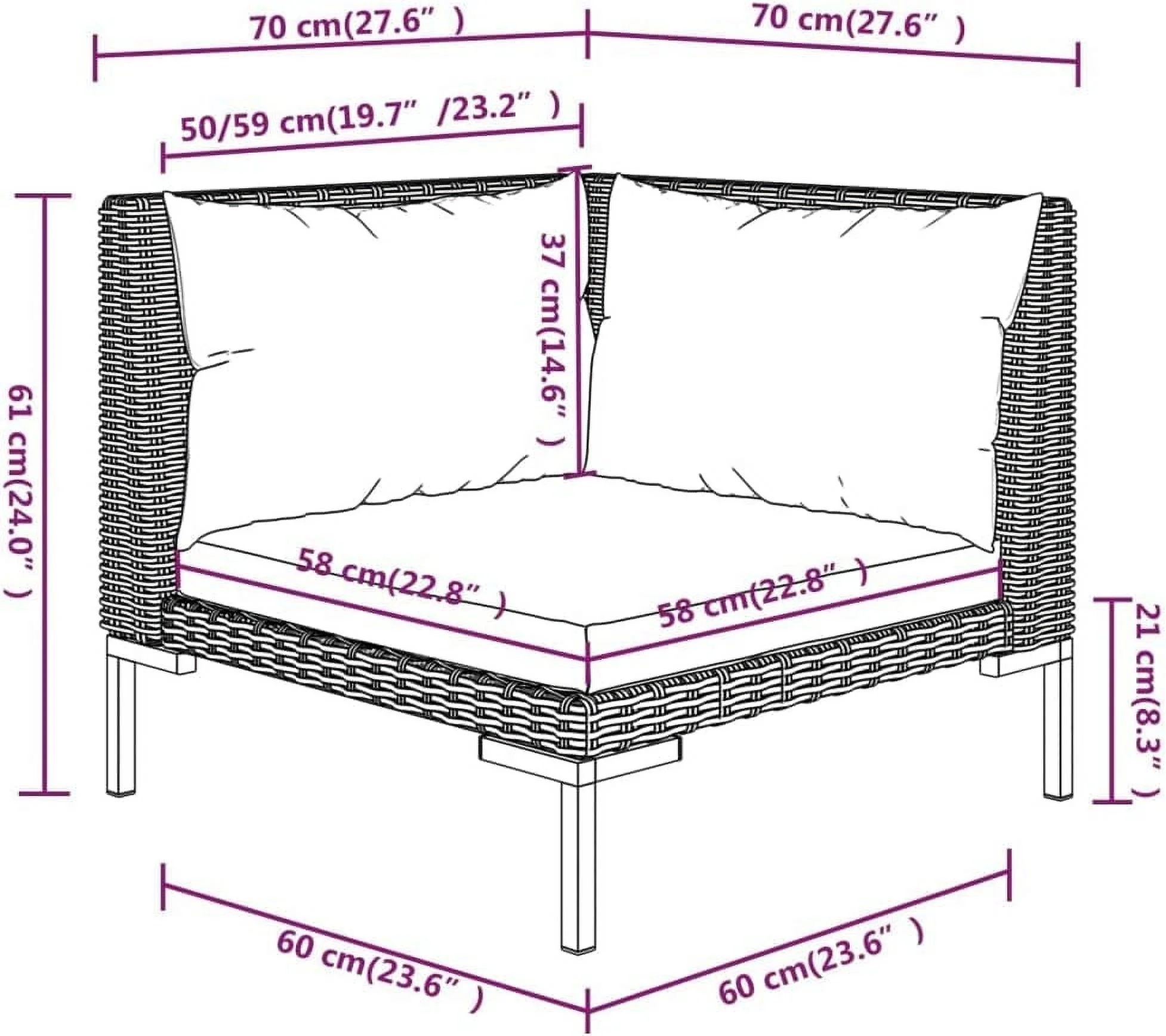Garden Outdoor Lawn Yard Terrace Balcony Seat Seating Sitting Chair Bench Furniture Patio Sofa Set 12 Piece Patio Lounge Set with Cushions Poly