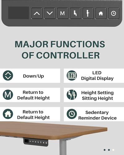 Redlife Dual Motor Standing Desk Frame, Electric Adjustable Standing for Table Top, 330 lbs Weight Capacity, Tabletop Lift Range 24''-50''