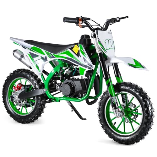 Mini Dirt Bike, 50 CC Gas Powered Mini Bike 2 Stroke, Off Road Motorcycle for Kids and Adult, Kids Dirt Bike with Front & Rear Disc Brakes