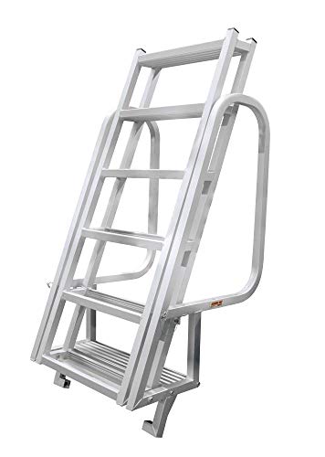 Extreme Max 3005.3913 Deluxe Flip-Up Dock Ladder with Welded Step Assembly - 4-Step