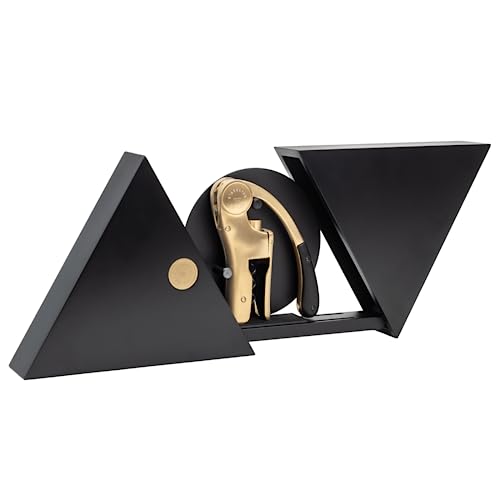 L'atelier Du Vin Oeno Motion Groom Corkscrew & Cork Dome Glass Cloche Display - Tabletop Centerpiece Walnut Wood Base Wine Tasting