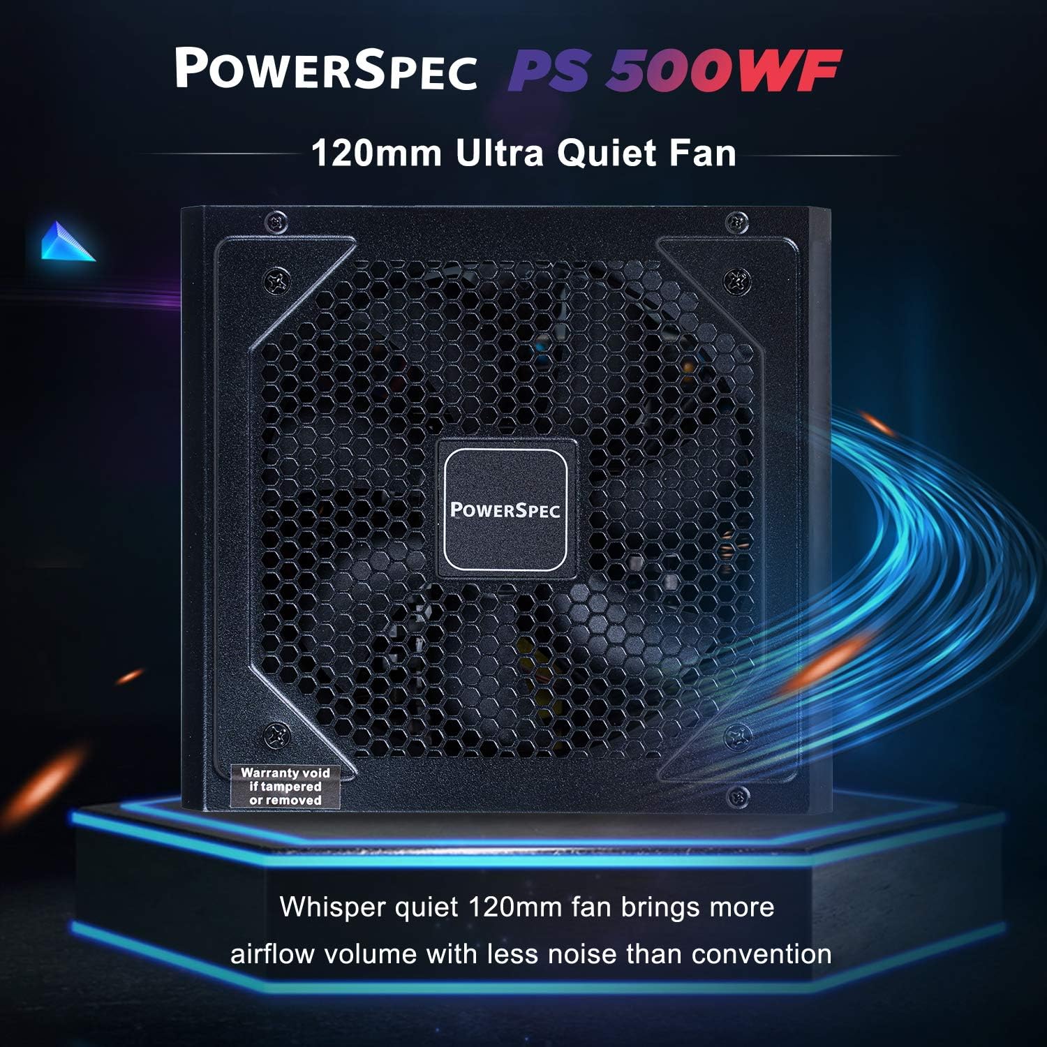PowerSpec 650W Power Supply 80 Plus Bronze Certified Fixed Cable Non-Modular ATX PSU Active PFC SLI Crossfire Ready Gaming PC Computer Switching