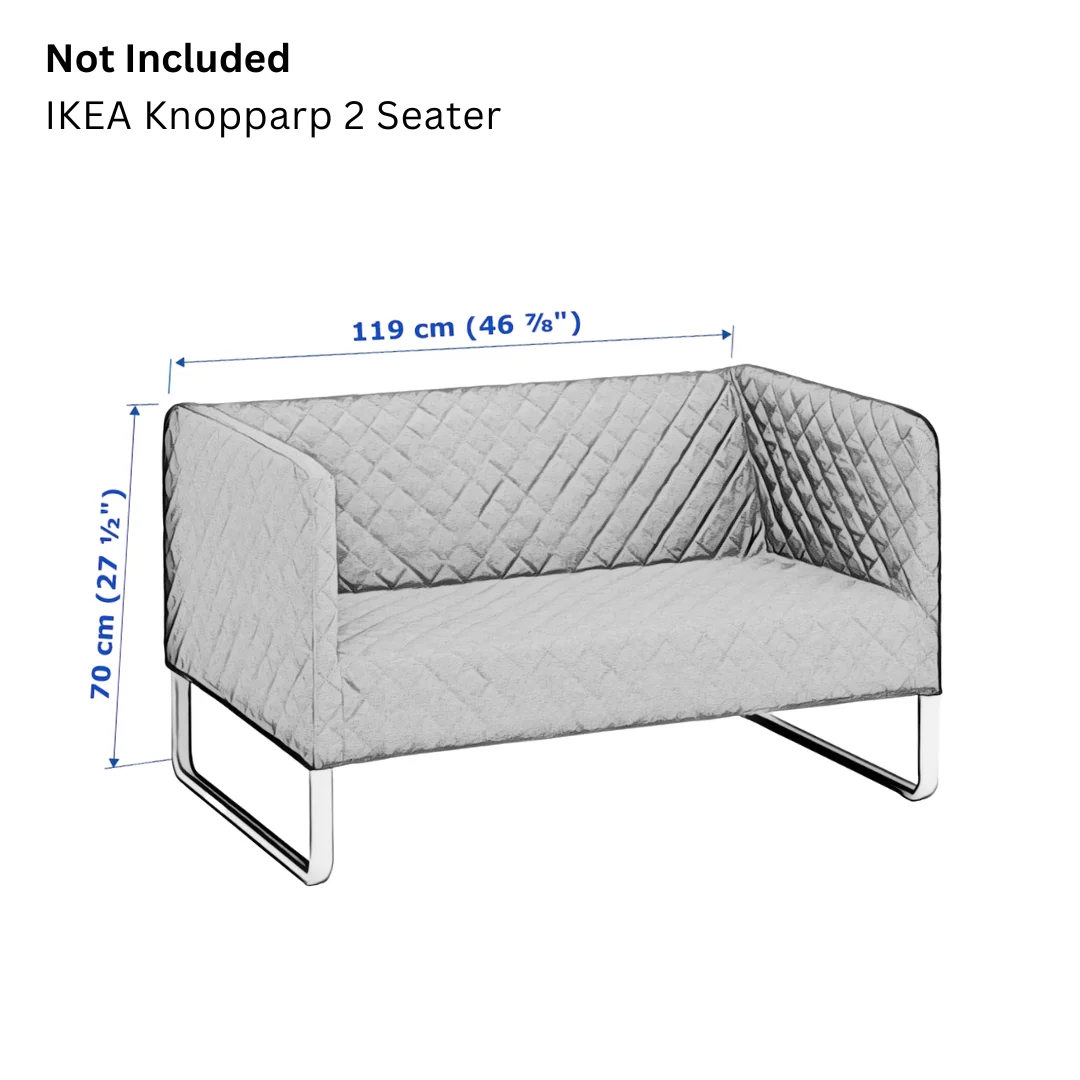 Compatible with IKEA KNOPPARP 2 Seater Sofa, Boho Indigo Blue Slip Cover