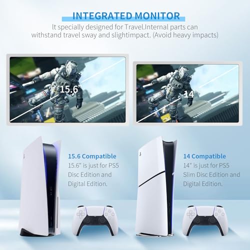 G-STORY 15.6" Inch IPS 4k 60Hz Portable Monitor Gaming Display Integrated with PS5(not Included) 3840×2160 with 2 HDMI Ports,FreeSync