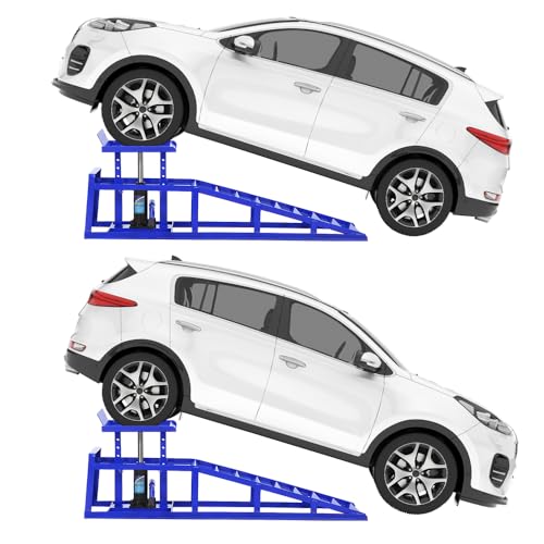 2PCS Hydraulic Car and Truck Service Ramps,11023 Lbs (5 Tons) Capacity, Portable Lifts Ramps for Oil Changes, Adjustable Lift Height 9.8" to 16.21"