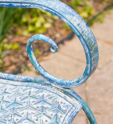 Evergreen Garden Sunflower Garden Bench Outdoors & Indoors | Cast Iron Metal Patio Bench | Outdoor Seating Furniture | Seats for Park, Porch, Deck