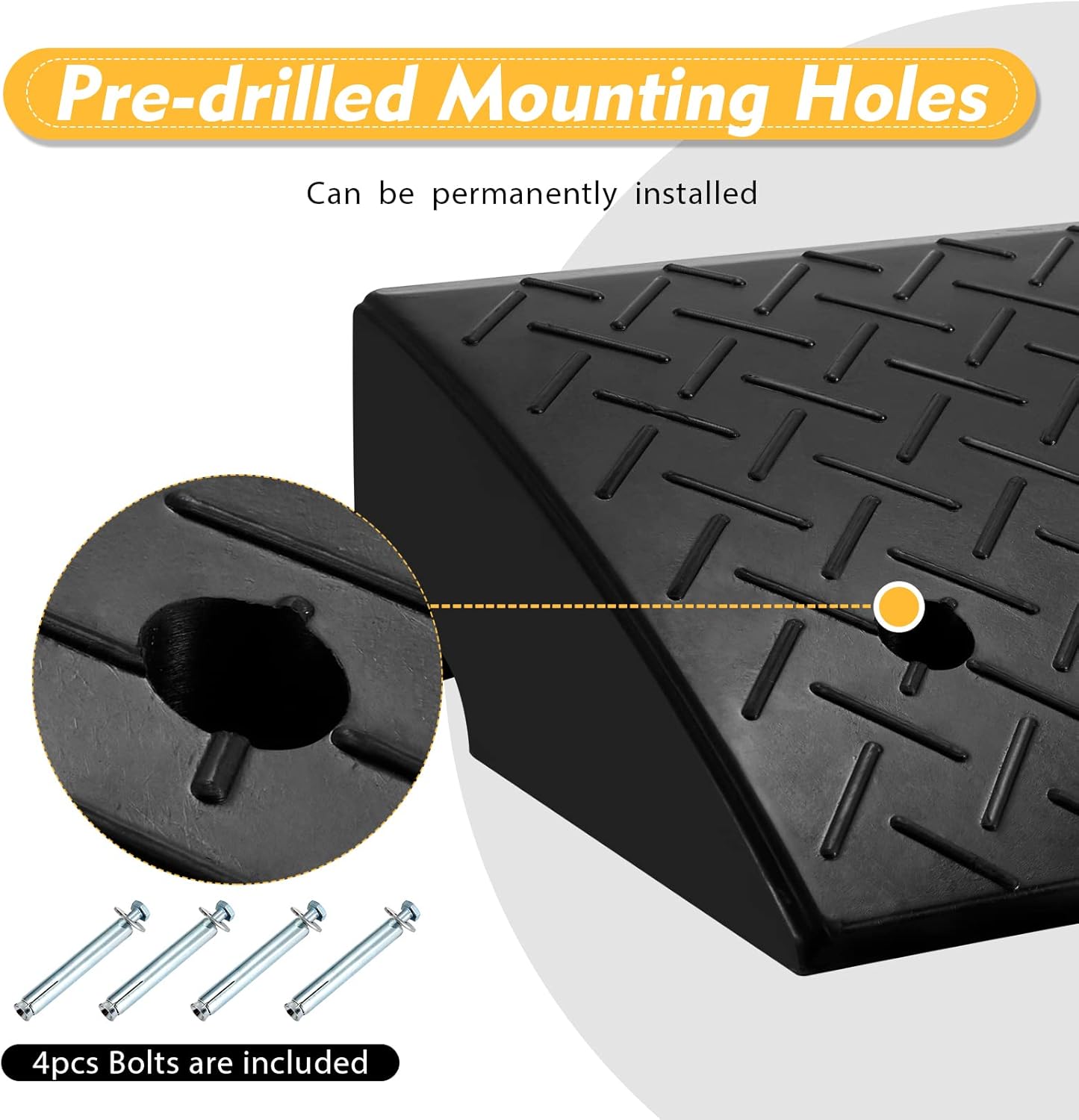 Haddockway 2PCS Rubber Car Curb Ramps