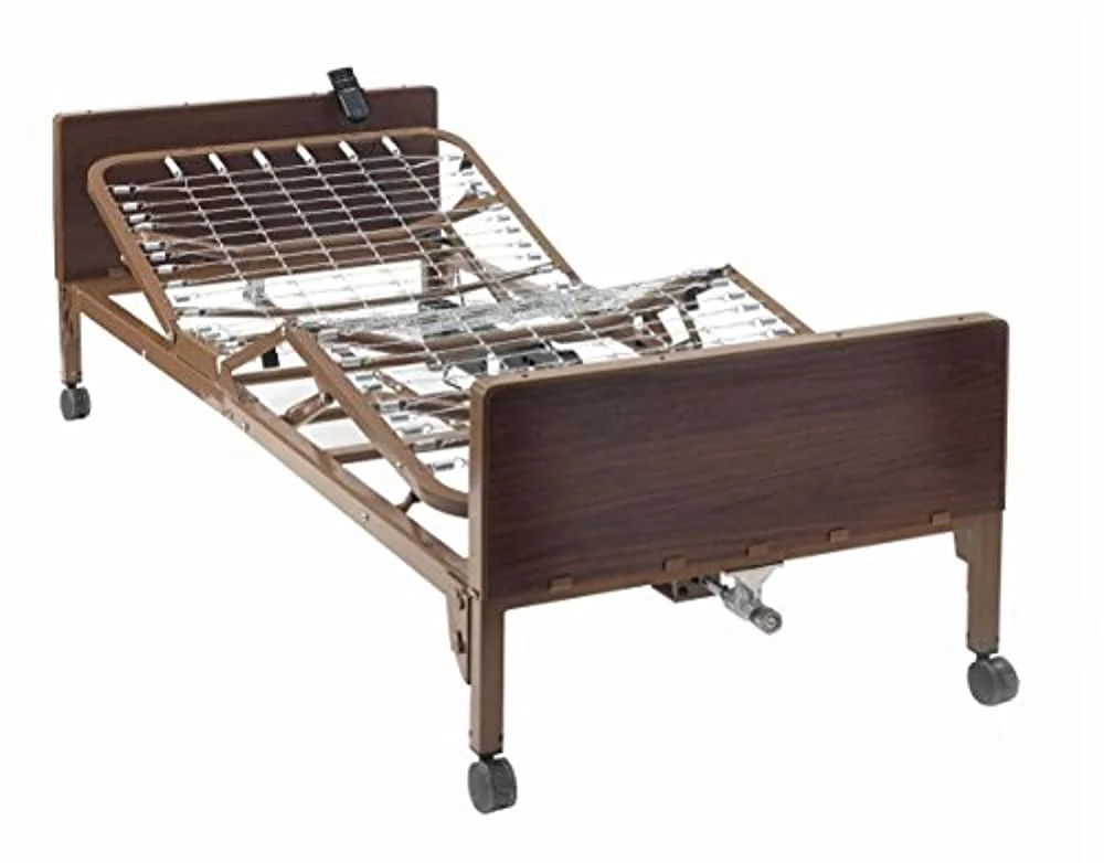 Medacure Semi Electric Hospital Bed with Premium Foam Mattress and Full Rails - Fully Adjustable - 80 x 36