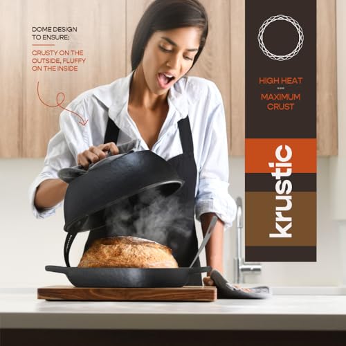 Enameled Cast Iron Dutch Oven for Professional Sourdough Bread Baking | 5.5 Quart Loaf Size Oval Cookware Pot with Lid | Triple-Layer Enamel Coating