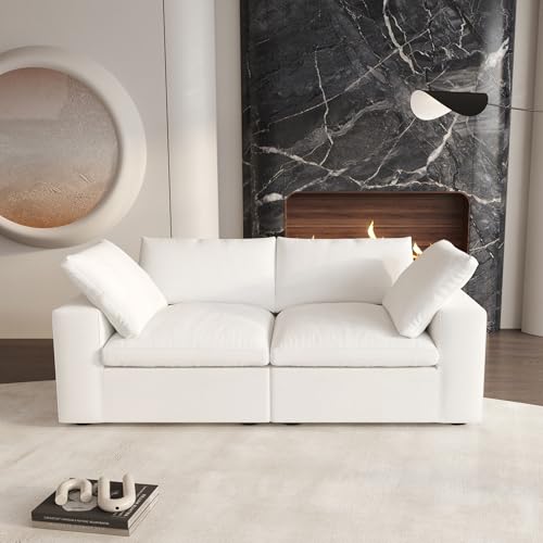 160.6" Cloud Couch Modular Sectional Sofa for Livingroom,Oversized Convertible Sofa with Storage Ottomans,6 Seat Wide Couches