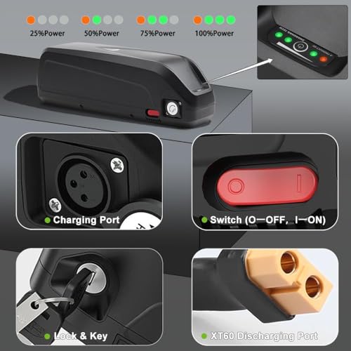 48V Ebike Battery, 20Ah Electric Bicycle Lithium LGCell Battery for Bafang Ebikeling AW Ancheer Voilamart and Other Motors from 0 to 1500W