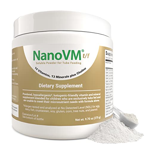 NanoVM t/f, Dietary Supplement for Tube Feeding, Allergen-Free Kids Multivitamin, Flavorless Vitamin Powder with 14 Vitamins & 13 Minerals