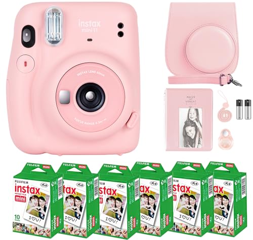 Fujifilm Instax Mini 11 Camera with Fujifilm Instant Mini Film (60 Sheets) Bundle with Deals Number One Accessories Including Carrying Case