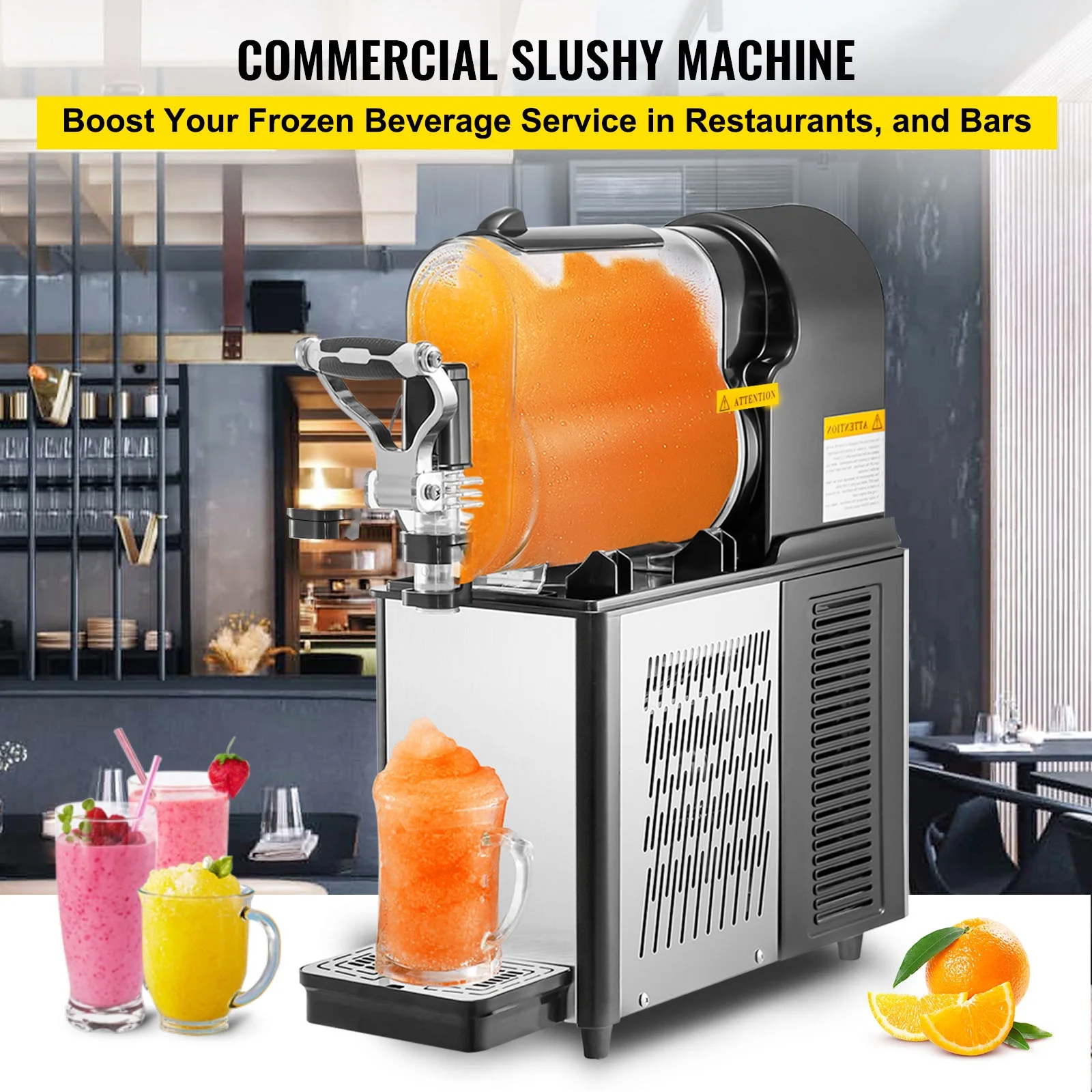 BENTISM Slushy Machine, Daiquiri Machine Commercial 3L Frozen Drink Slush Machine, Black - Radiant Selections