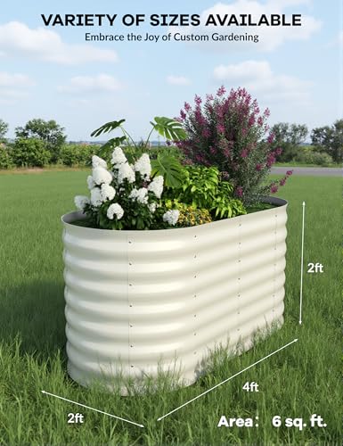 10x4x1.5ft Raised Garden Bed,Galvanized Raised Planter Boxes Outdoor with Easy Assembly, Large Garden Bed for Vegetables, Fruits, Flower