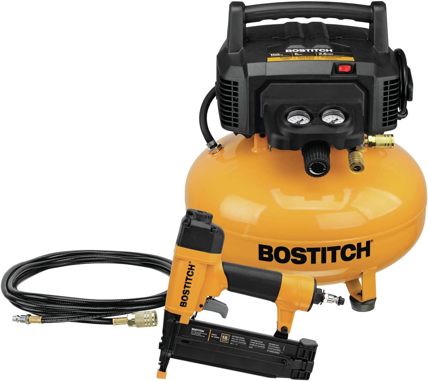 BOSTITCH Air Compressor Combo Kit with Brad Nailer, 1-Tool (BTFP1KIT)