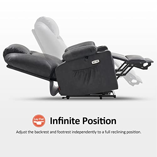 MCombo Dual Motor Large Power Lift Recliner Chair for Elderly, Lay Flat Lift Chair with Heat and Massage, Big Lift Recliner for Tall People