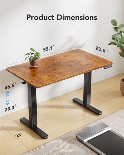 HUANUO Electric Standing Desk, 71 x 35 inch Large Height Adjustable Table, Powerful Brushless Motor, 4 Memory Preset, Sit Stand Up Desk