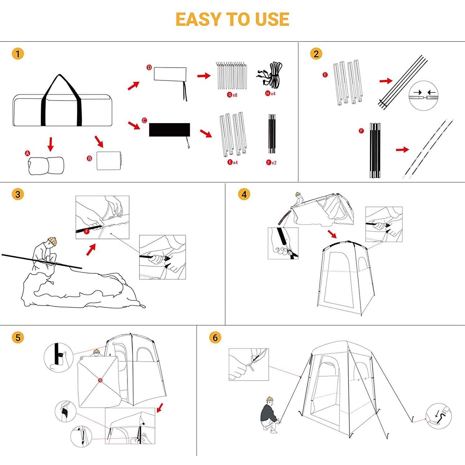 KingCamp Shower Tent Oversize Outdoor for Camping Portable Changing Room Privacy Single - Sports Supplies Online Store