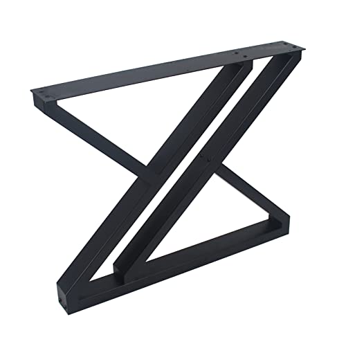 Metal Table Legs 28 Inch Heavy Duty Z Shape Metal Desk Legs Set of 2,28” Height 35” Wide Industrial Table Legs,Black Table Legs,Modern Table Legs