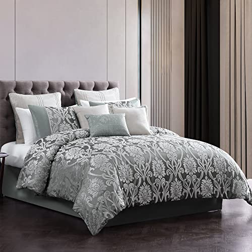 Riverbrook Home 100% Polyester Comforter Set, Queen, Hillcrest - Ivory/Gold, 9 Piece Set