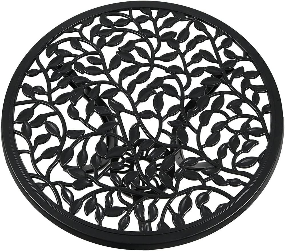 Sunnydaze 3-Piece Black Outdoor Cast Aluminum Patio Bistro Set