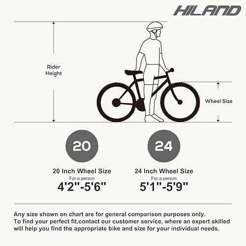 Hiland 20 Inch Kids Mountain Bike for Girls Boys with Dual Handbrakes - Sports Supplies Online Store