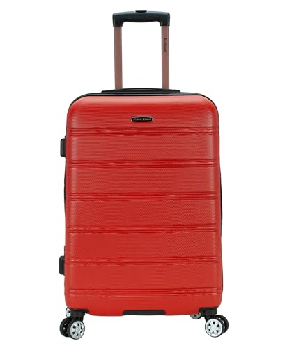 Rockland Melbourne Hardside Expandable Luggage with Spinner Wheels, 2TONENAVY, 2 Piece (20/28)