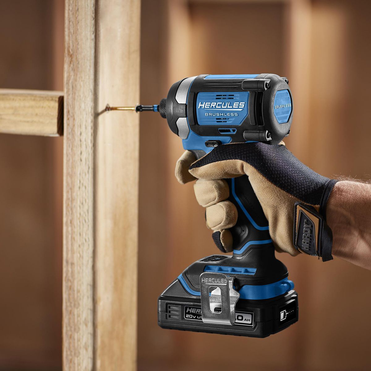 HERCULES 20V Brushless Cordless, 1/4 in. Compact, 3-Speed Impact Driver - Tool Only
