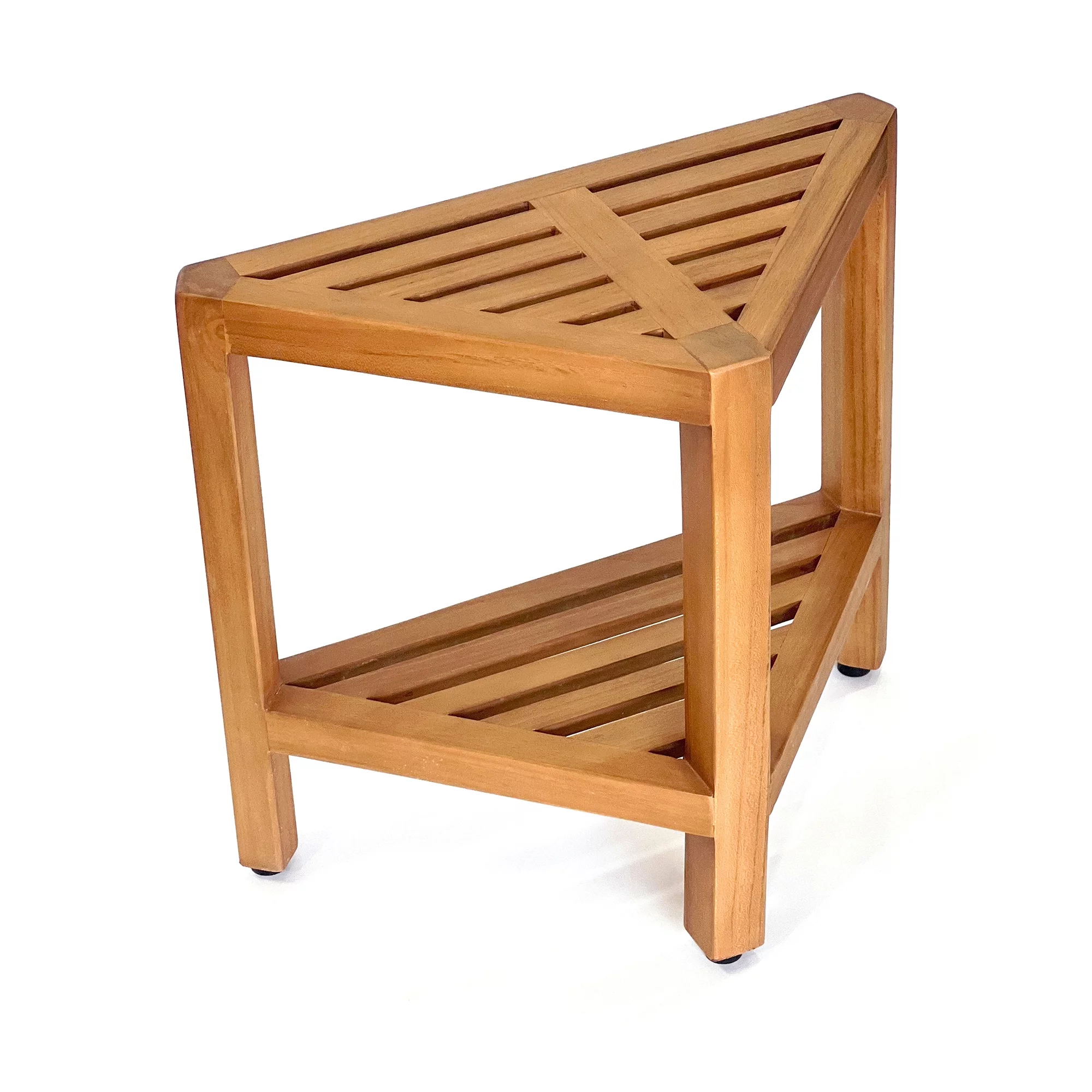 Asta Bora Solid Teak Fully Assembled Shower/Bath/Spa Corner Stool/Side Table, SPATEAK Collection, TB-009