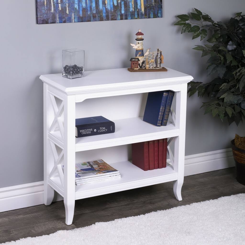 Newport Glossy White Low Bookcase (389557)