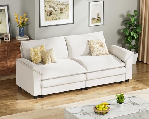 Homall 119" Modular Sectional Sofa, L Shaped Sofa Couch with Reversible Ottoman, DIY Combination Chenille Deep 3-Seat Cloud Couch for Living Room