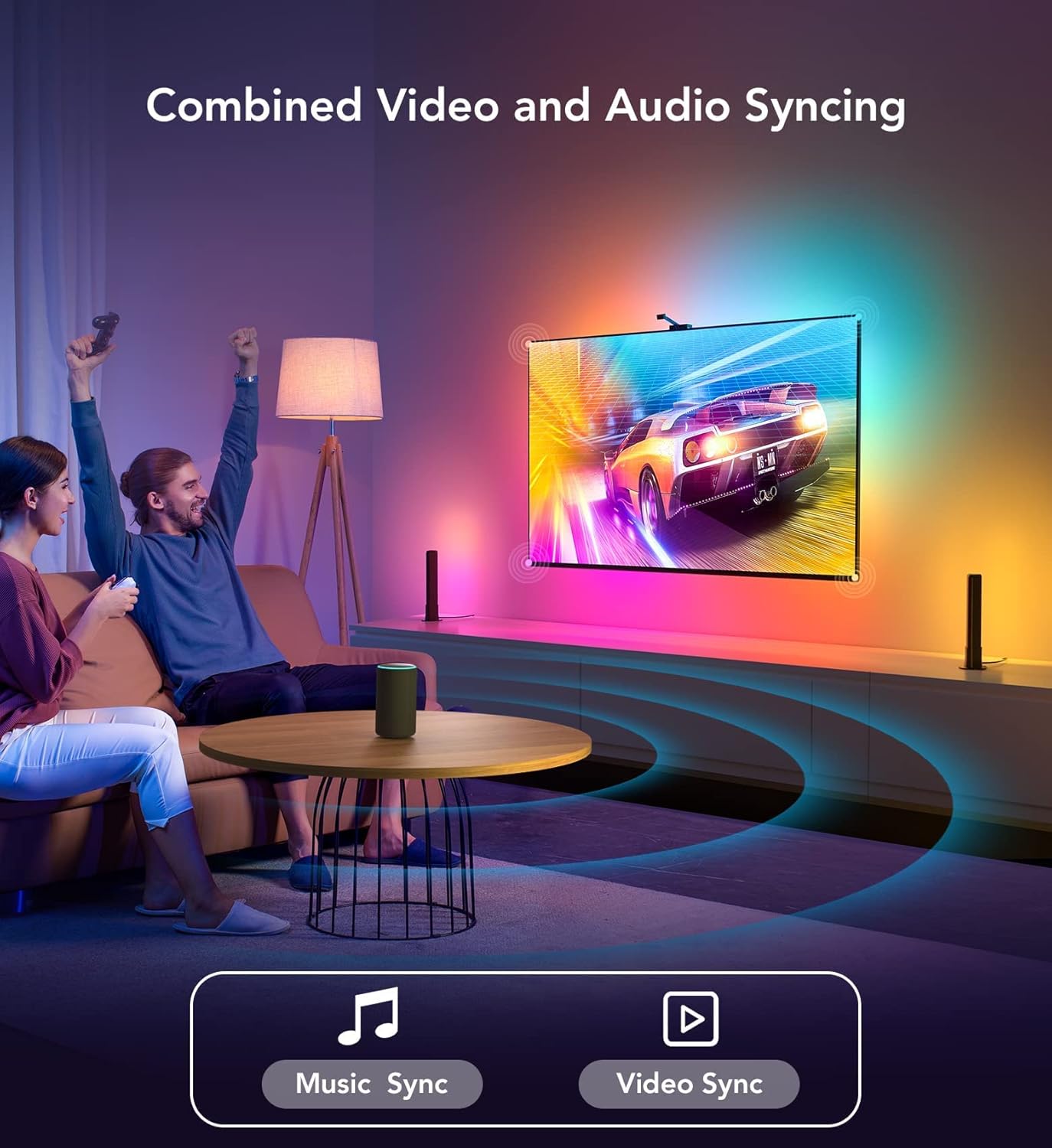 Govee LED Strip Lights & Light Bars with Camera, Smart Wi-Fi RGBIC DreamView T1 Pro LED Lights for TV (55-65 inches)