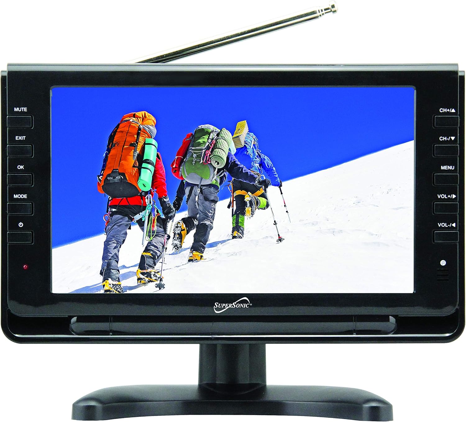 SuperSonic SC-2813 13 Portable Widescreen LED TV with USB/SD Inputs, HDMI, FM Radio, Rechargeable Battery and AC/DC Compatible for Home, RVs, Boats