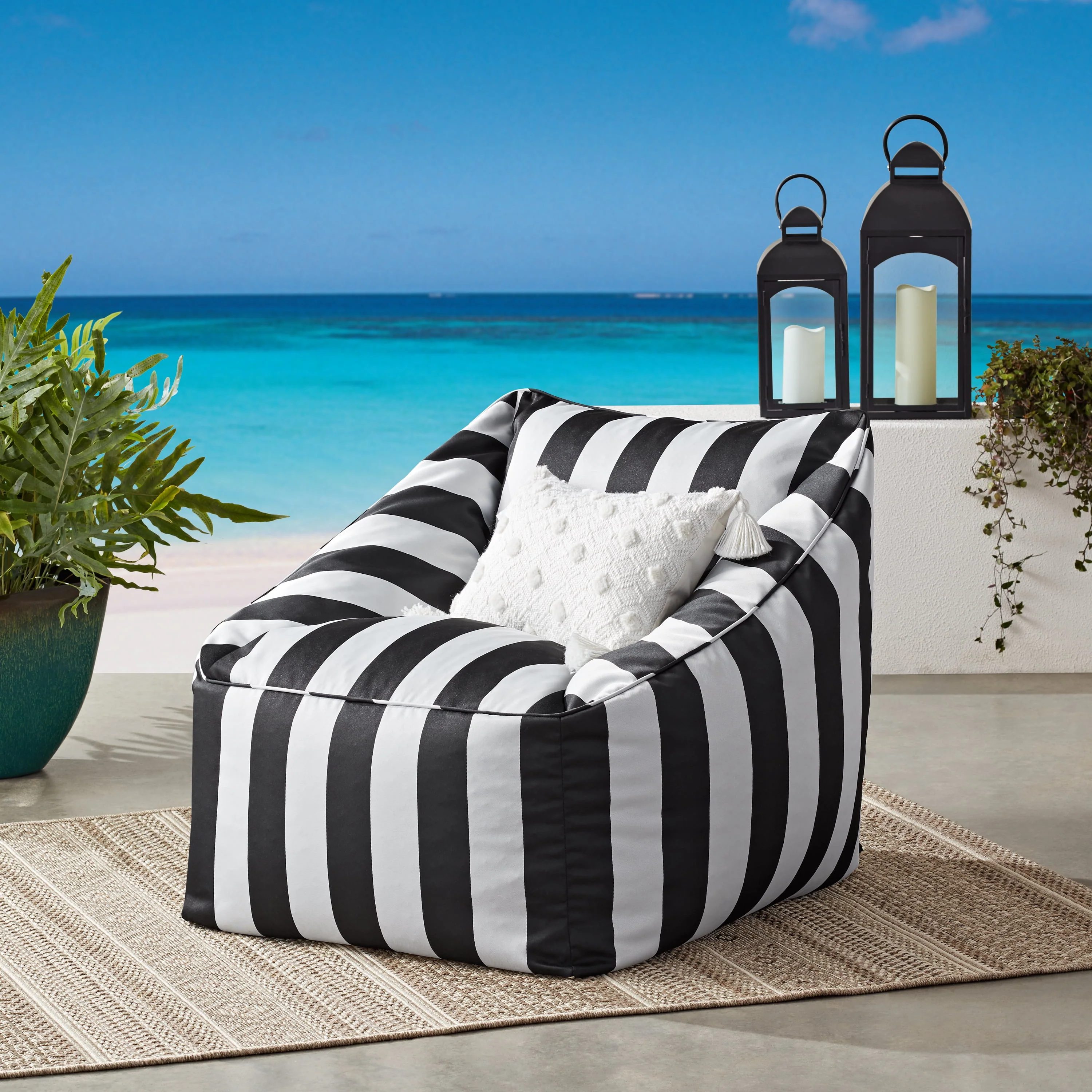 Better Homes & Gardens Dream Bean Patio Bean Bag Chair, Turquoise