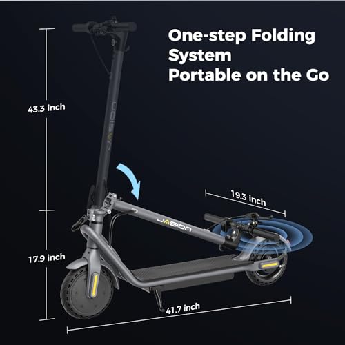 Jasion JS2/PRO Electric Scooter, 25 Miles Range, 22MPH Max Speed, 850W Peak Adult Escooter, 8.5"/10" Solid Tires Fast Folding E-Scooter