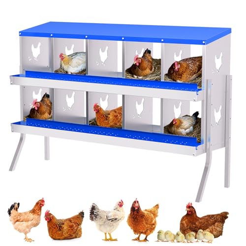 Garvee Chicken Nesting Box with Removable Tray, 8 Compartment Nesting Boxes for Chickens, Easy to Clean and Install