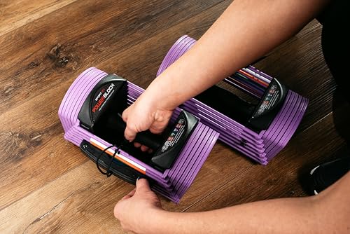 PowerBlock Sport 24 Adjustable Dumbbells, 3-24 lb. Durable Steel Build, Innovative At Home Workout Equipment, All-in-One Strength Training