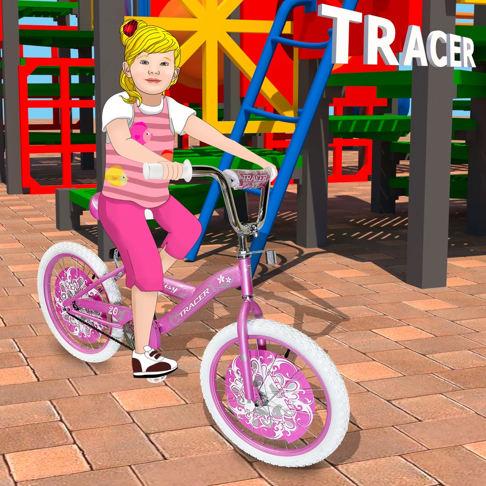 Tracer Daisy BMX 20 Inch Kids Bike with Kickstand, Boys and Girls Age 5 to 9, Pink Color