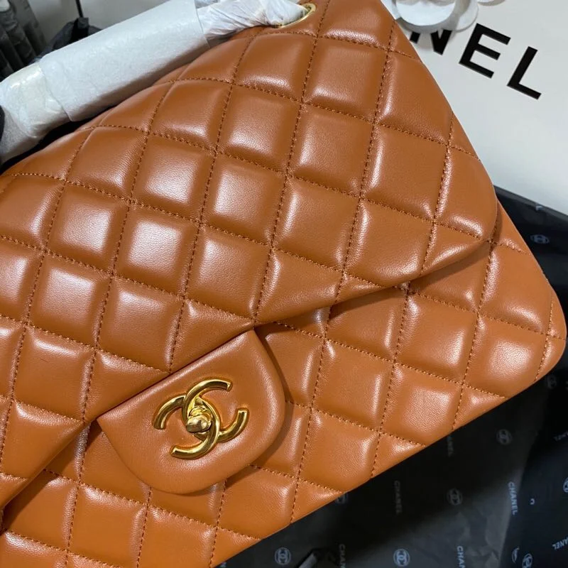 Chanel Large Classic Handbag Gold Hardware Brown For Women, Women&rsquo;s Handbags, Shoulder Bags 11.8in/30cm