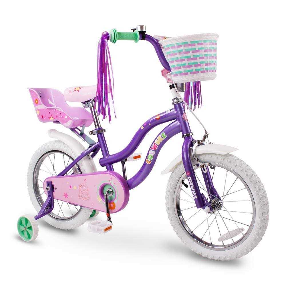 Coewske Kids Bike Steel Frame Children Bicycle Little Princess Style with Training Wheel - Sports Supplies Online Store