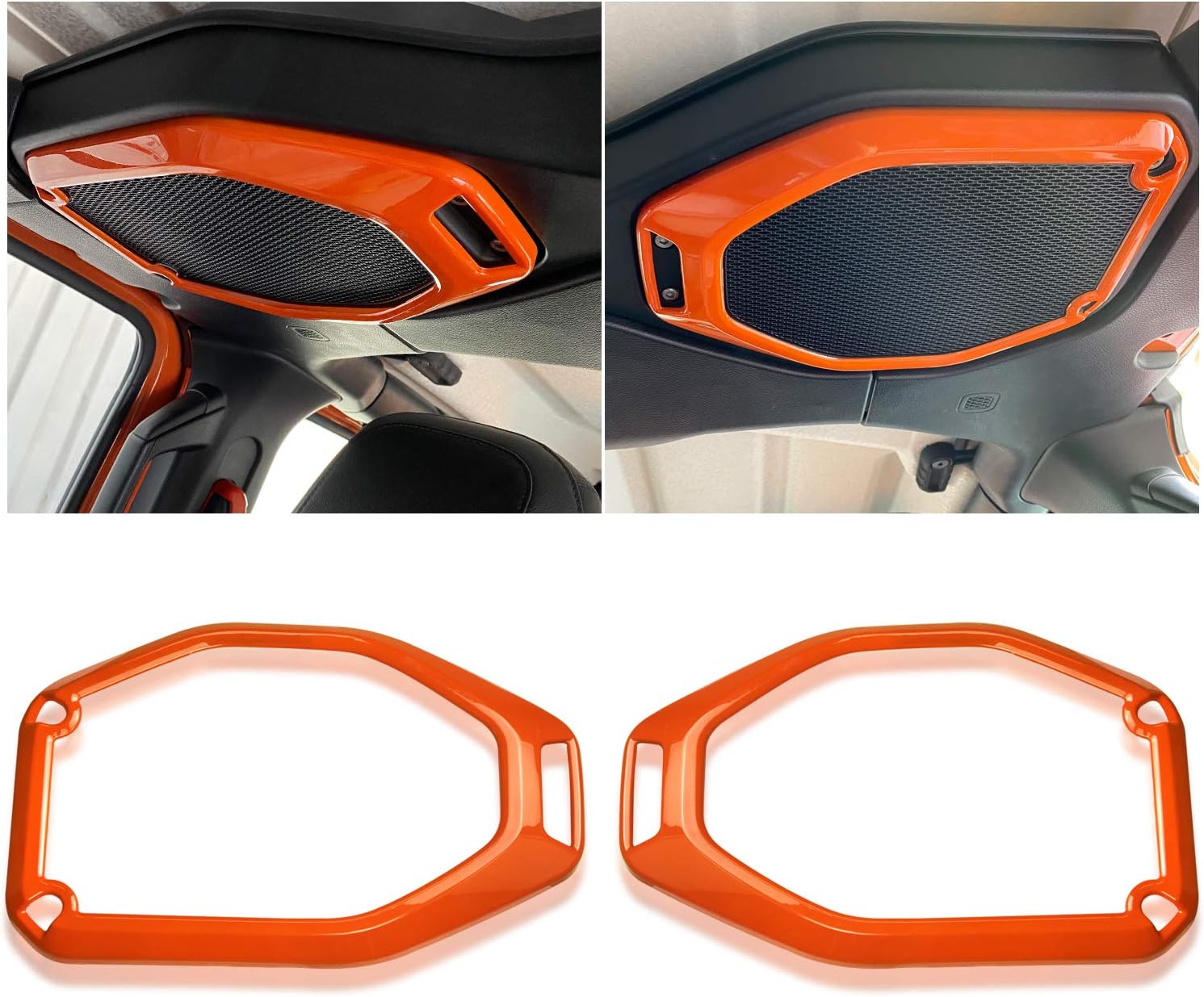Car Top Speaker Audio Panel Decor Cover Trim Wrangler Trim Kit Interior Accessories for 2018 2019 2020 Jeep Wrangler JL JLU Red 2PCS