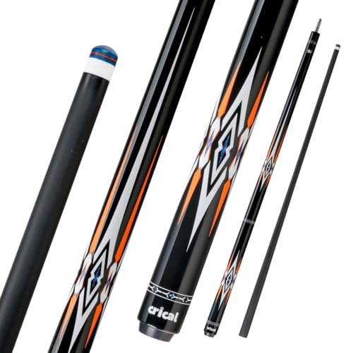 CRICAL Carbon Fiber Pool Cue Stick 58" Billiard Cue Sticks Professional Low Deflection Pool Sticks with 3/8 * 8 Pin Joint and 12.5mm Tip