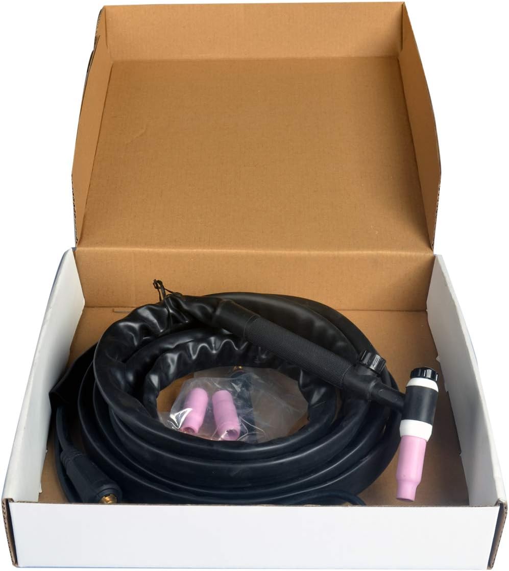 WP17V Tig Welding Torch Air-Cooled Tig Welding 13 Feet Cable,Connector: 5/8-18" gas hose &10-25 Europe Plug