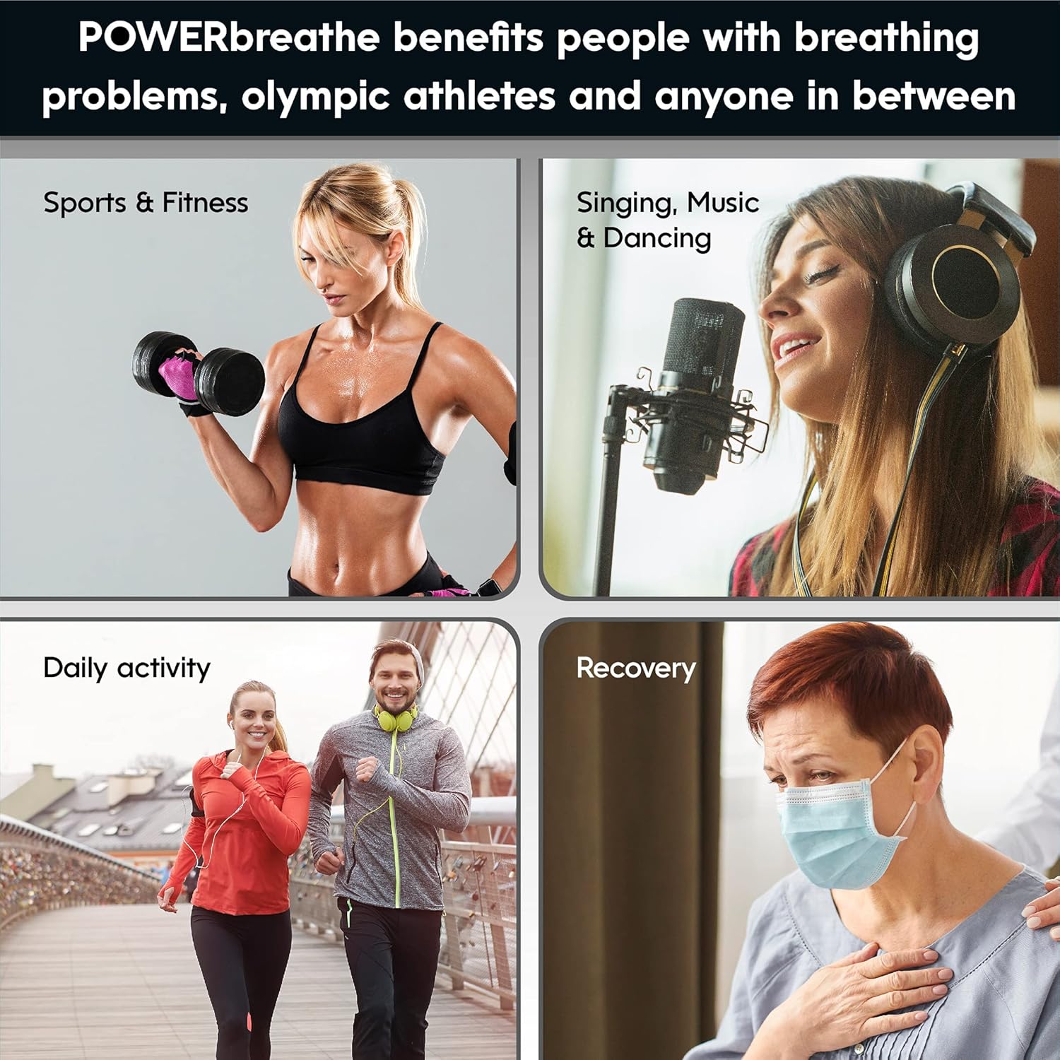 POWERbreathe - Breathing Exercise Device, Breathing Trainer and Therapy Tool to Strengthen Breathing Muscles and Help Lung Capacity